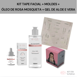 Kit Tape + moldes + Óleo de rosa mosqueta + Gel de aloe vera